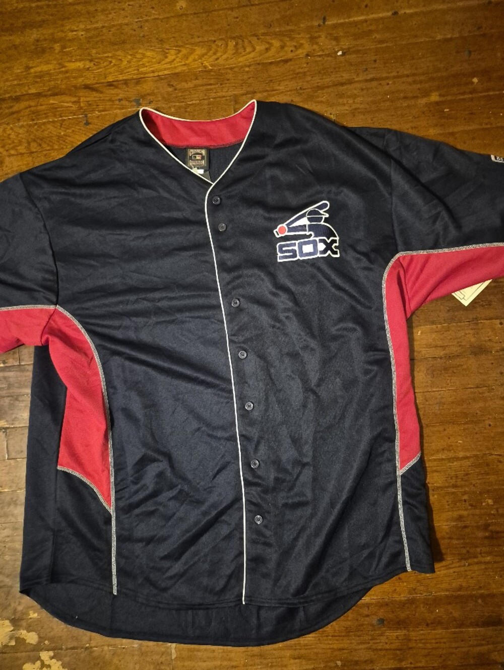 Chicago White Sox Mens Sz 4XLT Majestic Cooperstown Blue White Red Jersey BNWT
